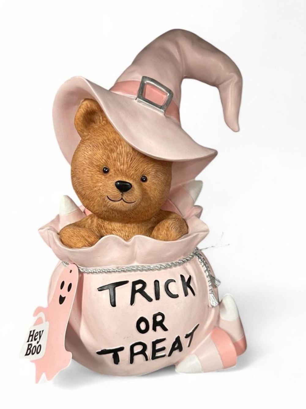 Pink Trick or Treat Teddy Bear Halloween Figurine